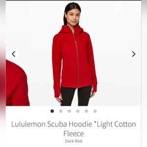 Lululemon Scuba Hoodie *Light Cotton Fleece – Dark Red